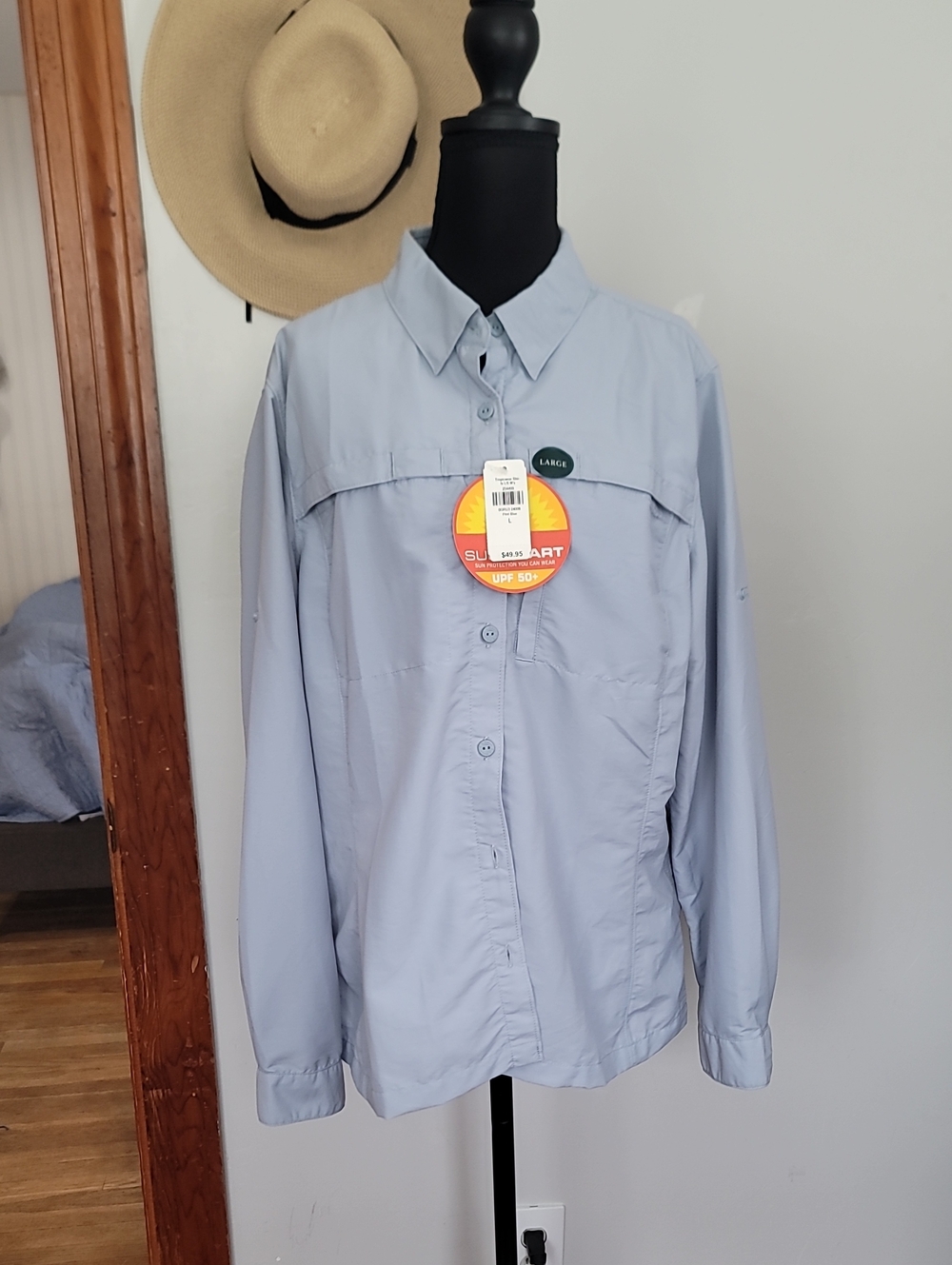 Women's L.L. Bean Tropic Wear Light Blue Lightweight Shirt Jacket